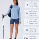 Women's UPF 50+ Sun Shirt with Hoodie SPF Long Sleeve UV Protection Clothing Lightweight Fishing Hiking Outdoor (Blue, M)