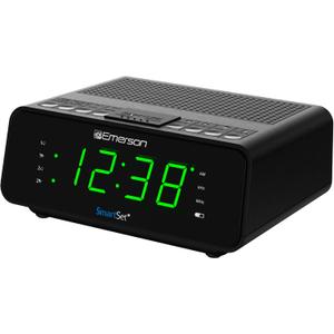 Emerson SmartSet Dual Alarm Clock Radio with AM/FM Radio, Dimmer, Sleep Timer and .9" LED Display, CKS1900 (Black)
