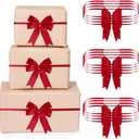 Jetec 24 Pieces Christmas Elastic Bows for Gift Boxes Stretch Loops with Bows Christmas Elastic Ribbon Crafts for Boxes Gift Wrapping(16-20 Inch,Burgundy)