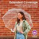 The Weather Station Adult Clear Bubble Rain Umbrella with Dome Canopy and Lightweight Wind and Rain Protection