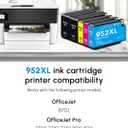 952XL Ink Cartridges Combo Pack High Yield (5-Pack, 2Black/1Cyan/1Magenta/1Yellow) Replacement for HP 952XL 952 Ink Cartridges for OfficeJet Pro 7740 8710 8720 8715 8702 8210 Printer