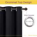 NICETOWN Blackout Curtains 45 Inches Long Kitchen Drapes, Black Solid Thermal Insulated Grommet Blackout Drapery Panels for Window (2 Panels, 42 Inch Wide by 45 Inch Long, Black)