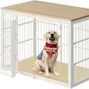 54" Dog Crate Furniture with Foldable Door, XXL Dog Crates for Large Dogs, Wooden Decorative Dog Cage Kennel Indoor End Table, Natural Beech