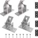4 Pack Adjustable Solar Panel Tilt Mount Bracket Base, Tilt Angle 10-60 Flat Roof Mount Holder, RV Solar Panel Mounts Clamp Roof Stand