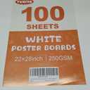 TUXIYA 100 Pack White Poster Board,22" x 28" White Poster Paper Bulk,250GSM/92LB Heavy-Weight Blank Poster Board for Arts,Craft,Projects Presentations,Drawing Scrapbooking