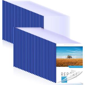 Thenshop 100 Pcs Clear Report Covers with Sliding Bars Sliding Bar File Folder Binder Plastic Report Folder for File Paper Book Resume Letter Office, 30 Sheet Capacity(Blue)