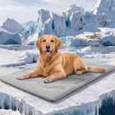 ASENKU Dog Cooling Mat, Portable & Durable Cooling Mat for Dogs, Summer Anti-Slip Breathable Cooling Bed for Large Dogs 60100 lbs (Golden Retriever, Lab, German Shepherd), 43x32 inches, Grey Wave