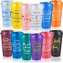 FillTouch 12 Pcs Christian Cups Bulk for Women, Church Religious Gifts Coffee Mugs with Bible Verse, 16oz Spiritual Cups for Mother's Day (Bible,Colorful)