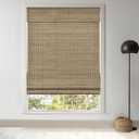 LazBlinds Cordless Bamboo Roman Shades, Privacy Blinds for Interior Windows, Room Darkening Roll Up Bamboo Blinds for Home & Patio, 27.5" W x 64" H, BDP-Driftwood