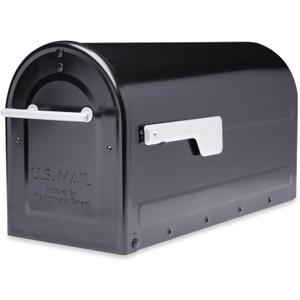Architectural Mailboxes 7900-7B-SR-10 Boulder Postmount Mailbox, Large, Black