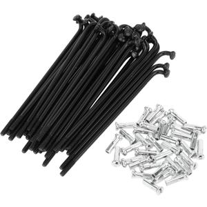 Motoforti Universal Bicycle Spokes Bike Wheel Spokes 14G Carbon Steel Black 1 Set (80mm)