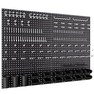 INCLY 48x36 Inch Metal Peg Board Kit with 1/ 4" Pegboard Hooks Accessories, 6PCS Peg Board Panels and 234PCS Black Pegboard Wall Organizer Tool Storage System for Garage Workbench Shed
