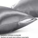 Bedsure Satin Pillowcase with Zipper, Similar to Silk Pillow Cases 2 Pack, Satin King Pillow Cases Set of 2, Silky & Soft Pillow Covers for Hair and Skin, Gifts for Women Men, Dark Grey, 20x36 Inches