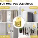 Universal Curtain Rod Holders, No Drill Curtain Rod Brackets, Self Adhesive Curtain Rod Brackets Up to 30 LB, Nail Free Curtain Rod Hooks for Bathroom, Bedroom, Livingroom, Kitchen (8PC, Gold)