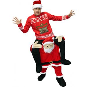 Morph Santa Costume Adult Piggyback, Santa Claus Costume, Piggy Back Christmas Costume Adult, Funny Costume Noel, One Size 5'4-6'4 (Waist 25'-44')