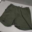 MIER Men's Quick Dry Running Shorts with Zipper Pocket Elastic Waist Athletic Workout Exercise Shorts (Medium/5" Inseam, Army Green)