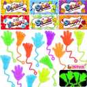 Shyling 36 Pack Valentines Day Cards for Kids School with Glow In Dark Sticky Hands Feet, Valentines Day Gifts for Kids Classroom, Slappy Fidget Toy, Valentine Party Favors Exchange Prizes Gift