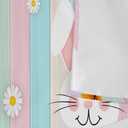 Spring Easter Swag Kitchen Curtain Valance for Windows,Eggs Bunny Cute Rabbits Window Treatments Short Swag Topper for Kitchen Windows Bathroom Bedroom,28 x 36 Inch, 1 Pair