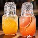 Bedside Water Carafe and Glass Set, Mfacoy 17 OZ Glasses Pitcher & 5 OZ Cup, Bedside Night Carafe Pitchers and Water Glass Tumbler Set, Vintage Glass Water Pitcher with Cup Set for Bedroom