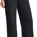 G4Free Smoofit Modal Soft Wide Leg Sweatpants for Women High Waist Drawstring Casual Lounge Pants with Pockets (Medium Tall, Black)