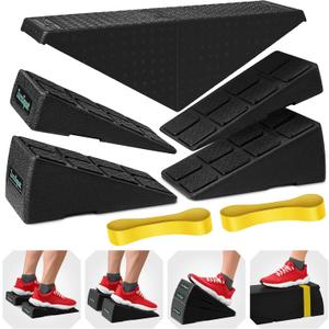 Squat Wedge - Squat Wedge Block 520 LBS Weight Capacity - Slant Board for Calf Stretching - Calf Stretcher Slant Board - yoga blocks (Black)