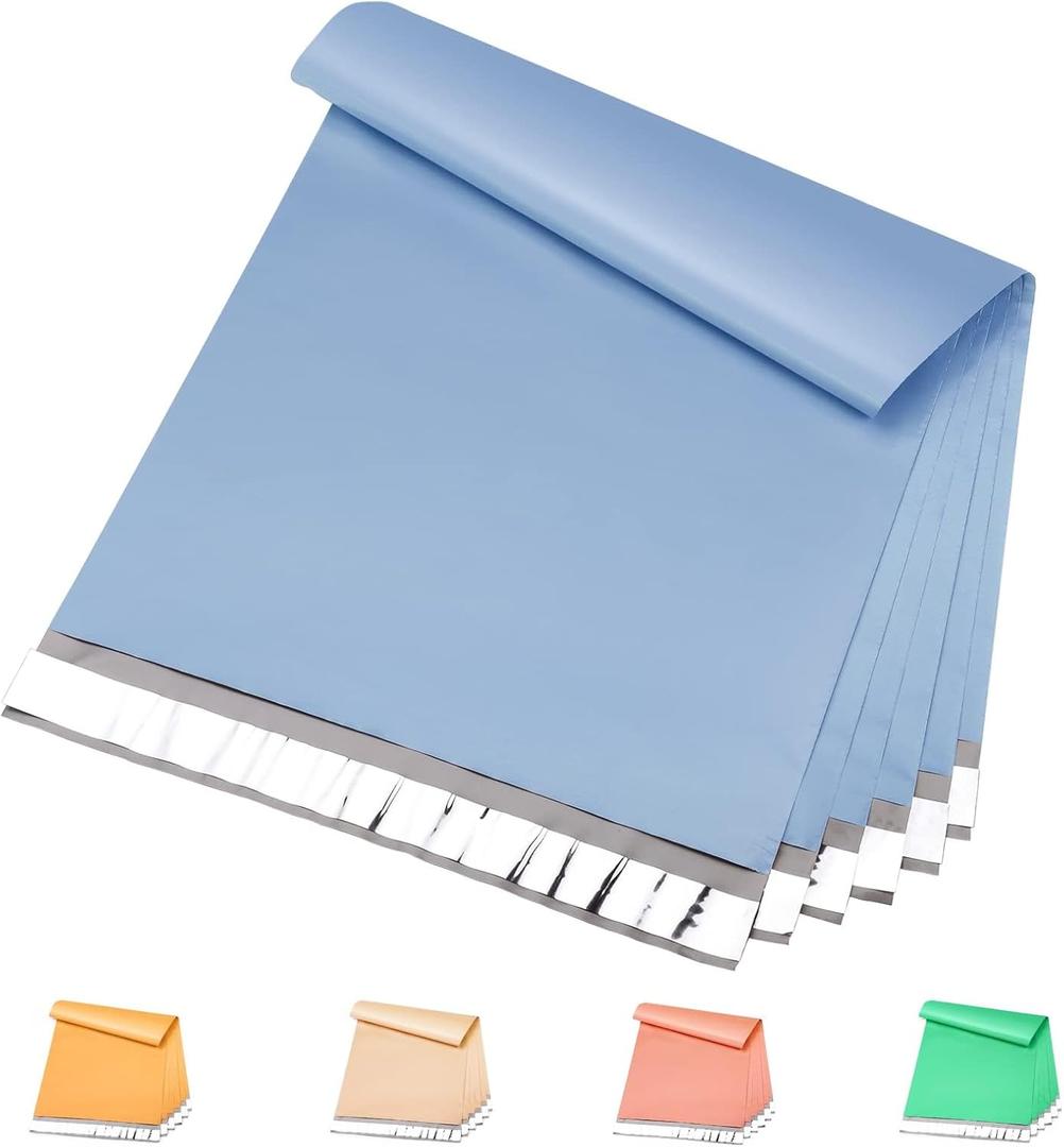 Metronic Poly Mailers 10x13 300 Pcs, Small Shipping Bags for Clothes, Shipping Envelopes for Small Business, Strong Adhensive Mailing Bags, Haze Blue