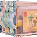 10 Pack Colored Mesh Zipper Pouch Bags, Double-Layer Nylon Puzzle Building Block Sets Toy Storage & Organization, Breathable See Through A4 Zipper Pouch with Handle for School Games