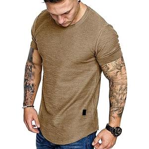 Fashion Mens T Shirt Muscle Gym Workout Athletic Shirt Cotton Tee Shirt Top, L