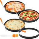 Tioncy 4 Packs Large Omelette Rings for Griddle 8 Inch Stainless Steel Nonstick Pancake Molds Round Omelet Egg Ring Maker with Silicone Handle Grill and Oil Brush for Frying Egg Omelette Muffins