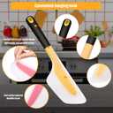 2 Pieces Omelette Spatula Kitchen Turner Silicone Flip and Fold Omelette Turner for Kitchen Omelet Pancake Crepes(Red and Yellow)