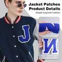 5 x 6-1/2" Varsity Letter Patches Blue Iron On Letters Letterman Jacket Patches Chenille Large Iron On Letters for Clothing Jacket/Hoodie/Varsity J
