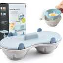 Egg Poacher Microwave Egg Cooker, 2 Cavity Edible Silicone Double Drain Poached Egg Cups, Microwave Egg Poacher Kitchen Cooking Gadgets