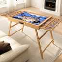 27.7" H Tall Puzzle Table with 2 Large Drawers, 1500 Pieces Jigsaw Puzzle Board with Folding Legs & Protective Cover - 34" x 26" Portable Table for Adults