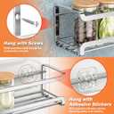 Bunoxea Spice Rack wall mounted 4 Pack, Space-Saving Spice Organizer for Spice Jars and Seasonings,Screw or Adhesive Hanging Spice Rack Organizer for Your Kitchen Cabinet,or Pantry Door,Chrome