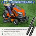 GICOOL 942-04308 High Lift Mower Blade for Troy Bilt Bronco Pony Mustang Cub Cadet 42" Deck Riding Mower, Replace 942-04308A 942-04308-X 942-04312 742-04312, 2 Pack
