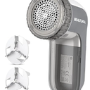 BEAUTURAL Fabric Shaver and Lint Remover, Sweater Defuzzer with 2Speeds, 2 Replaceable Stainless Steel Blades, Battery Operated, Remove Clothes Fuzz, Lint Balls, Pills, Bobbles Gray