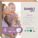 Bambo Nature Hypoallergenic Baby Diapers, Eco-Labelled Sustainable Diapers, Enhanced Leakage Protection, Totally Chlorine-free, Skin Friendly, and Super Absorbent - Size 4 ( Count), 5 Packs