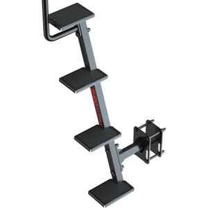 Heavy-Duty Side-Mount Boat Trailer Steps with Handrail  500LB Capacity, Steel Anti-Slip Steps, Compatible with 2"-4" W x 3"-5" H Trailer Tongues, All-Steel Powder Coated (4 Steps)