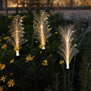 Solar Reed Lights 4 Pack - Fiber Optic, Waterproof LED for Outside, Decorate Pathway, Patio, Yard (Warm White) (4pack Fiber Optic)