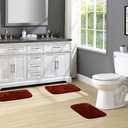 Garland Rug Traditional Nylon Washable Chili Pepper Red 3 Bath Rugs (17" X 24", 21" X 34", 21" X 34") - Soft, Absorbent, and Stylish for Your Bathroom