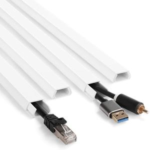 YCLYC 66in White Wire Covers for Cords Kit, Wall Cord Hider, Cord Covers for Wires on Wall, TV Cable Hider Kit, Easy to Install Cable Management 4XL16.5 W0.86 H0.43in