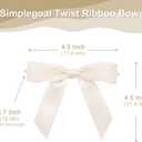 20 PCS 4.5" Mini Ribbon Bow Ivory Satin Ribbon Pre-tie Bows for Crafts Gift Wrapping Bakery Candy Bags Hair Wedding Christmas