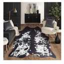 Faux Cowhide Rug 4.6x5.2ft Cow Print Cow Hide Rugs Small Premium Area Carpet Animal Print Rug Western Room Decor for Living Room Bedroom (Black&White)
