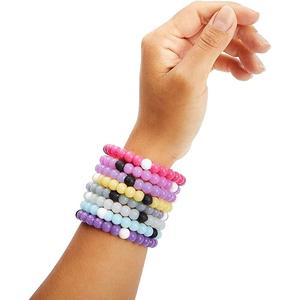 FROG SAC 8 Beaded Bracelets for Girls, Silicone Bracelet Pack for Kids, Cute Bead Bracelets, VSCO Girl Birthday Party Favors for Teens