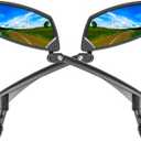 BriskMore Handlebar Bike Mirror, Scratch Resistant Glass Lens, Ajustable and Rotatable Safe Rearview Bicycle Mirror (D:Silver Lens for 1PAIR)