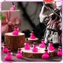 Soaoo 100 Pcs Mini Flamingo Resin Ducks Pink Tiny Flamingos to Hide Cute Miniature Figurines Bulk for Garden Lawn Decor DIY Craft Dollhouse Micro Landscape Aquarium Ornaments Party Gifts(Mage Hat)