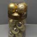 KI Store Gold Christmas Balls 34pcs 2.36-Inch Christmas Tree Decoration Ornaments for Xmas Tree Holiday Wreath Garland Decor Ornaments Hooks Included