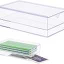 Empty Acrylic Mahjong Case Mahjong Storage Box for American Tiles and Mahjongs Cards Transparent Display Box for Mahjongs Tiles Accessories Supplies (Small,2 Compartment)