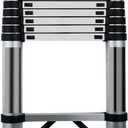15.5 FT Telescoping Ladder - Stainless Steel Telescopic Straight Ladder - 330lb Capacity, Locking Mechanism & Extra Wide Pedals, Extension ladders for Home Decor, RV or Outdoor Work 15 FT