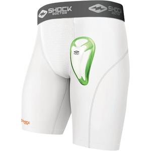 Shock Doctor Compression Shorts with Protective Bio-Flex Cup, Moisture Wicking Vented Protection, Youth Size (23-27")